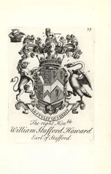 Blason et armoiries du très honorable William Stafford Howard, 2e comte de Stafford