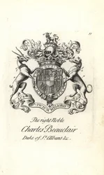 Blason et crête du très noble Charles Beauclerk