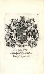Blason et crête du très noble Henry Somerset, 2e Duc de Beaufort
