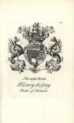 Blason et crête du très noble Henry de Grey