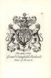 Blason et crête du très noble Lionel Cranfield Sackville, Duc de Dorset