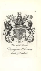 Blason et crête du très noble Peregrine Osborne, 2e Duc de Leeds