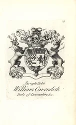 Blason et armoiries du très noble William Cavendish, 2e duc de Devonshire