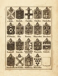 Blason des évêques de Bath & Wells, Bristol, Carlisle, Chester, Chichester, etc