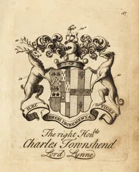 Blason du très honorable Charles Townshend, Lord Lynne, 3e vicomte Townshend