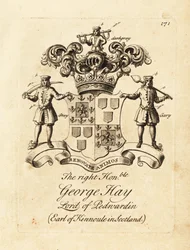 Blason du très honorable George Hay, Lord de Penwardian, 8e comte de Kinnoule en Écosse