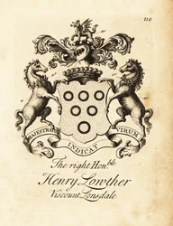 Blason du très honorable Henry Lowther, 3e vicomte Lonsdale (1694-1751)