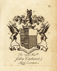 Blason du très honorable John Carteret, Lord Carteret, 2e comte Granville, 7e seigneur de Sercq
