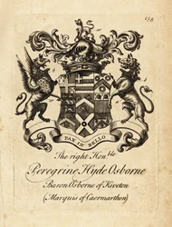 Blason du très honorable Peregrine Hyde Osborne, 2e duc de Leeds, vicomte Osborne, comte de Danby, marquis de Carmarthen
