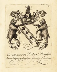 Blason du très honorable Robert Benson, baron Bingley de Bingley dans le comté de York