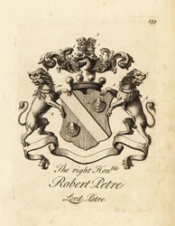 Blason du très honorable Robert Petre, Lord Petre, 8e baron Petre