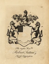 Blason du très honorable Robert Sutton, Lord Lexington, 2e baron Lexington (1662-1723)