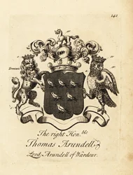 Blason du très honorable Thomas Arundell, Lord Arundell de Wardour, 7e baron Arundell de Wardour