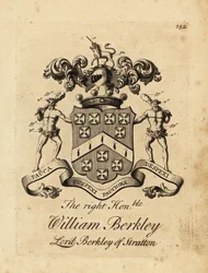 Blason du très honorable William Berkley, Lord Berkley de Stratton, 4e baron Berkeley de Stratton, décédé en 1741