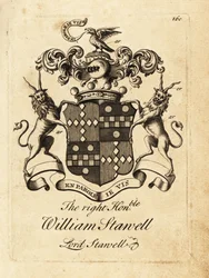 Blason du très honorable William Stawell, Lord Stawell, 3e baron Stawell (mort en 1742)