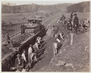 Excavation pour le « Y » à la gare de Devereaux, Orange & Alexandria Railroad