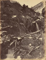 Planche 46. Canon de City Creek, près des chutes de City Creek, 1869 (photo)