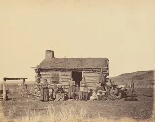Planche 48. Famille mormone, vallée du Grand Lac Salé, 1869 (photo)