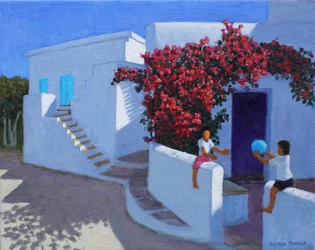 Jeu de balle, Samos, Grèce, 2022 (huile sur toile)