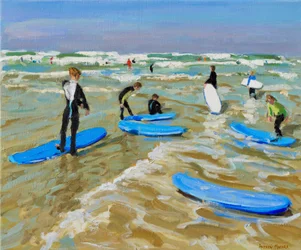 Planches de surf bleues, Bude, 2019