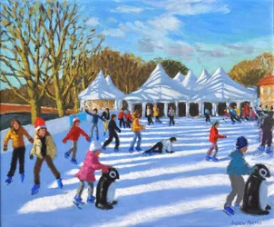 Matin lumineux, patinoire du palais de Hampton Court, Londres, 2018