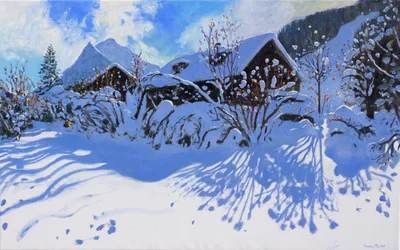Neige fraîche, village de Morzine, 2015