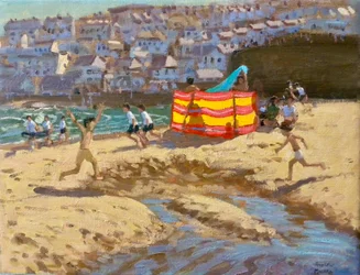 Pare-vent orange et jaune, St Ives, 2010