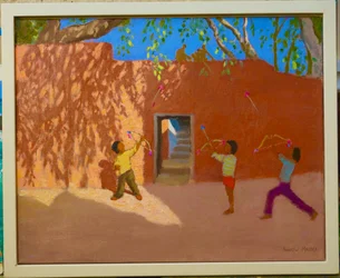 Jouer aux arcs et flèches, Inde, 2005