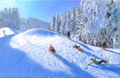 Ski à Morzine, France, 2023 (huile sur toile)