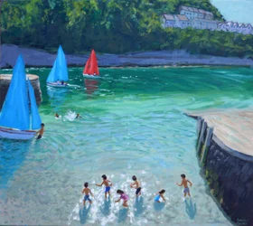 Lancer de pierres, Looe, Cornouailles, 2018