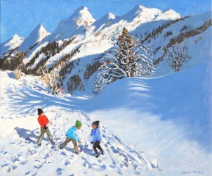 Bataille de boules de neige, La Clusaz, France