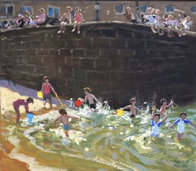 Éclaboussures dans le port de Tenby, 2016