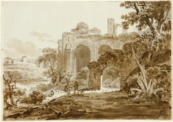 Paysage avec ruines romaines