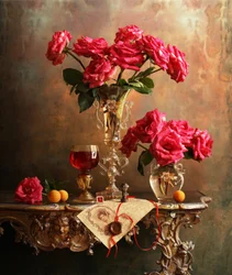 Nature morte classique aux roses