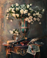 Roses élégantes et violon