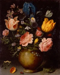 Étude florale avec insectes