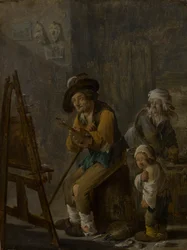 Le pauvre peintre dans son atelier