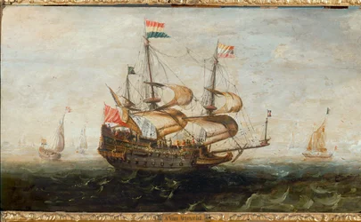 Navire hollandais (huile sur toile)