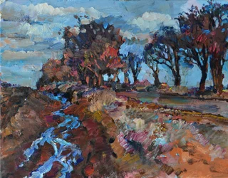 Paysage fluvial automnal