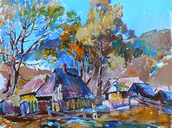 Maisons de village colorées