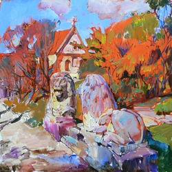 Parc avec des lions