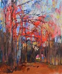 Sentier menant au chalet de la Forêt Rouge