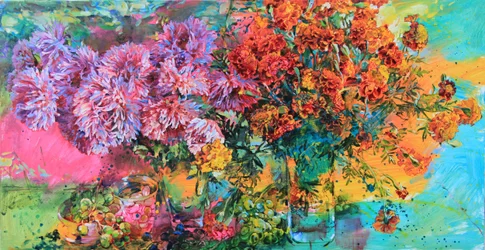 Bouquets de fleurs aux couleurs éclatantes
