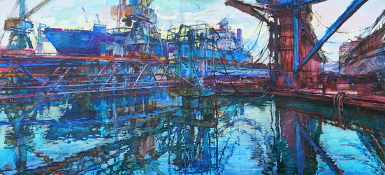 Reflets éclatants du chantier naval