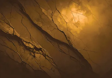 Fissures dorées dans la terre
