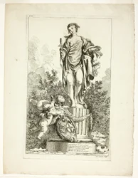 Deux amants remerciant la statue de la santé