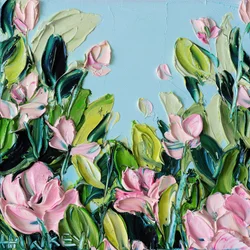 Pétales roses, ciel bleu