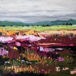 Paysage abstrait aux couleurs vives
