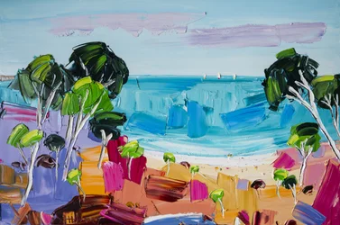 Paysage de plage haut en couleur