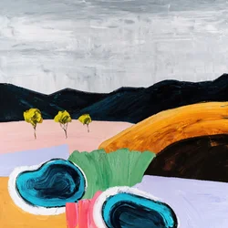 Paysage abstrait aux couleurs vives